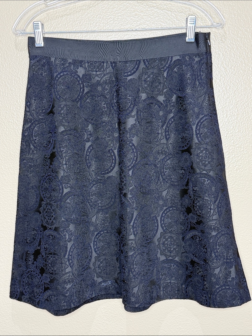 Brooks Brothers Jacquard Mini Skirt Black Textured Floral Preppy Classic
